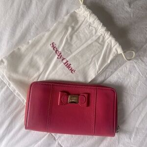 See by Chloe zippered wallet in Deep Rose Pink